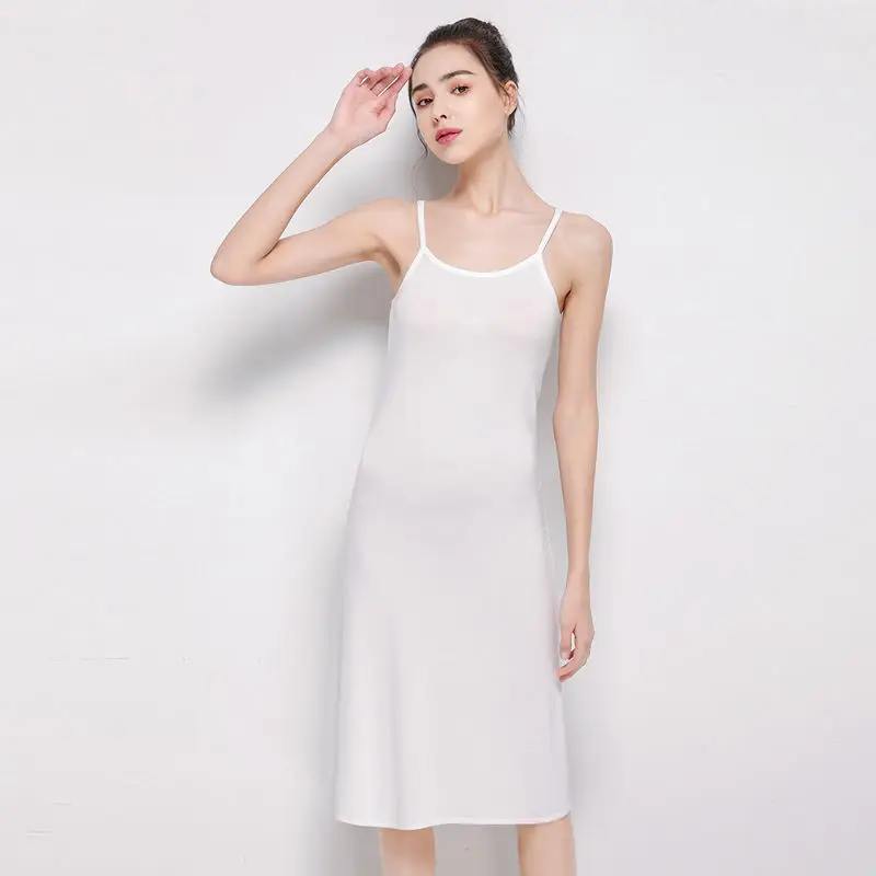 

Sexy Suspender Skirt Women's Inner 2022 Summer Sleeveless Mid-length Skirt Black Bottoming Vest Lined Soft and Comfortable Dress