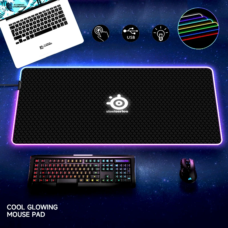 

SteelSeries Computer Desk Mouse Pad Xxl Gaming Mousepad RGB Коврик Mat Keyboards Accessories Pc Carpet Mause Gamer Backlight Mat