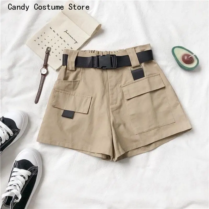 Women Streetwear Cargo Shorts Cool Fashion Summer Casual High Waist Clothes Korean Style Loose Cozy Ulzzang Students Daily Mujer