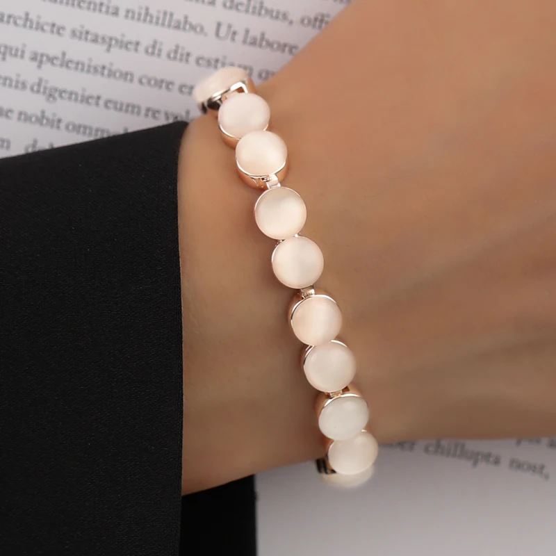 

Opal luxury bracelets for ladies fashion heart chain bracelets for women rhinestone bracelets wedding bridal jewelry accessories