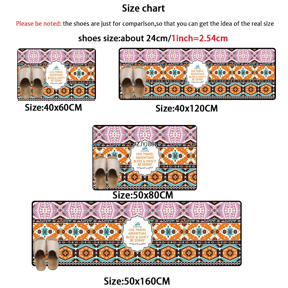 Новый цветной многоцветный кухонный коврик в индийском этническом стиле