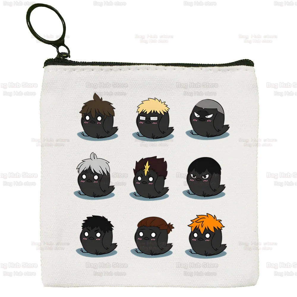Volleyball Haikyuu!! Coin Purse Mini Canvas Karasuno High School Cartoon Key Case Hinata Haikyuu Coin Purse Student Wallet
