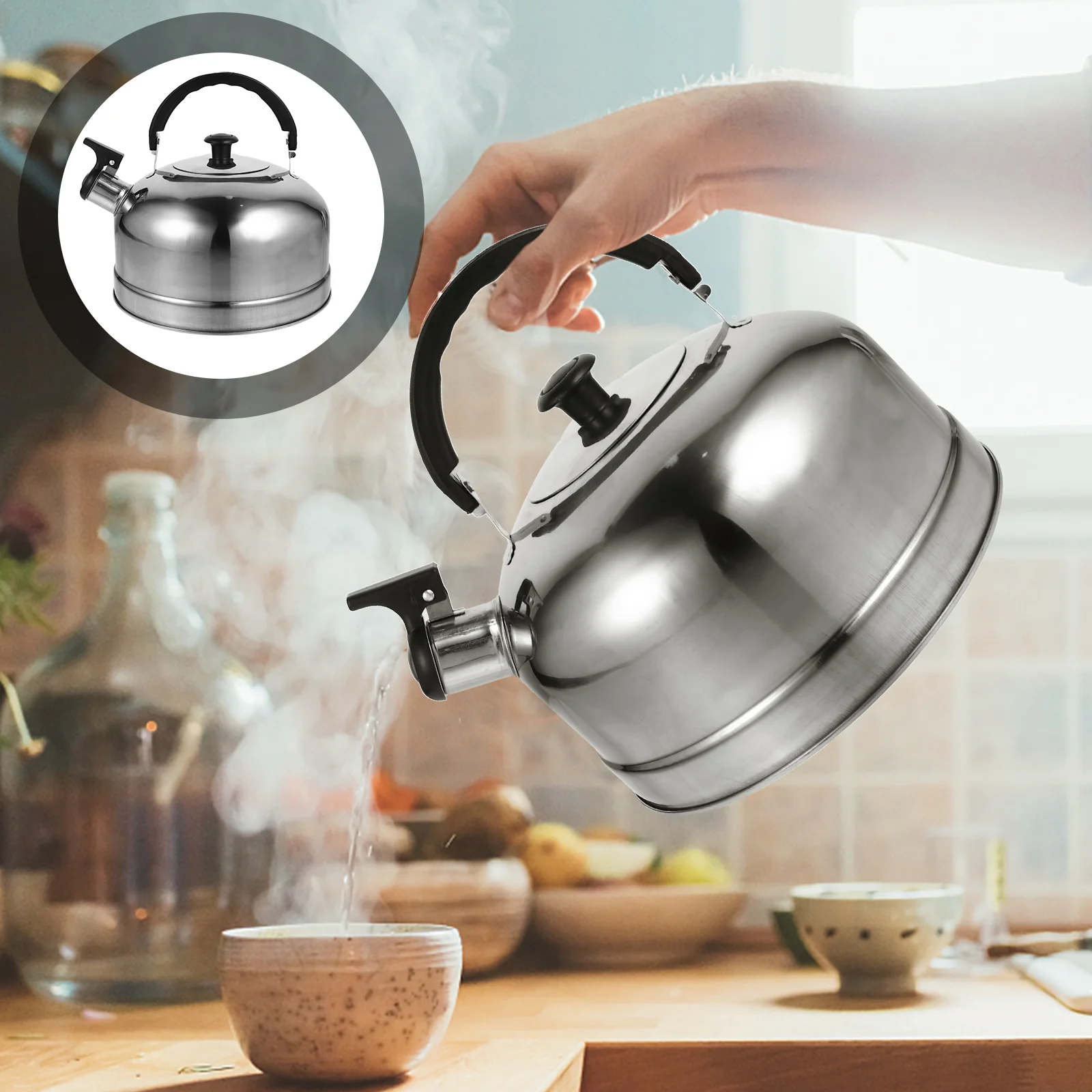 

Stainless Steel Water Kettle Whistling Teakettle Boiling Kettle