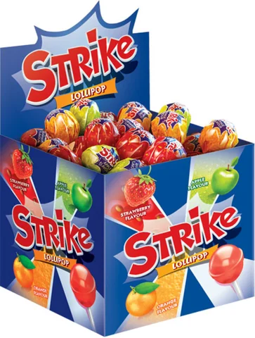 Карамель на палочке Strike, ассорти, 11 г - изображение