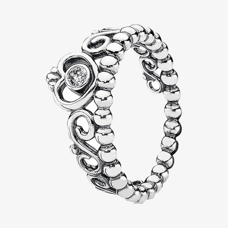 

925 Sterling Silver Pan Ring Silvery Retro Crown Ring For Women Wedding Party Gift Fashion Jewelry