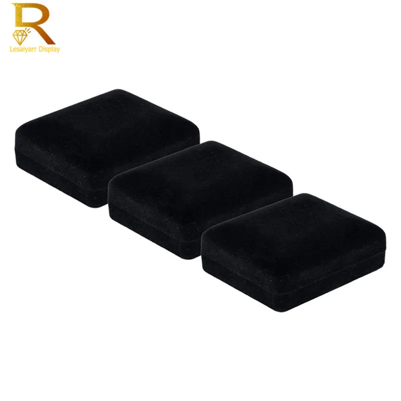Wholesale Black Velvet Cufflinks Gift Box Men Shirt Cufflinks Gemelos Carrying Case Cuff Link Tie Clip Boxes images - 6