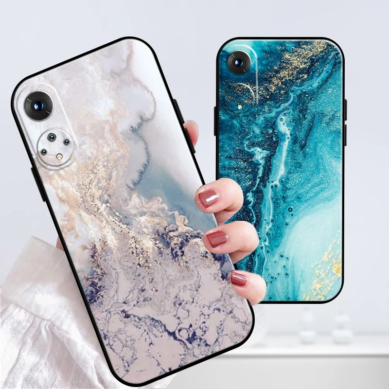 

Fashion Texture Phone Case For Honor 50 Lite 50 Lite 20i 30S 10 20 30 10X Pro 10i V20 V10 J865 PVC Holder Coque Funda PU Bumper
