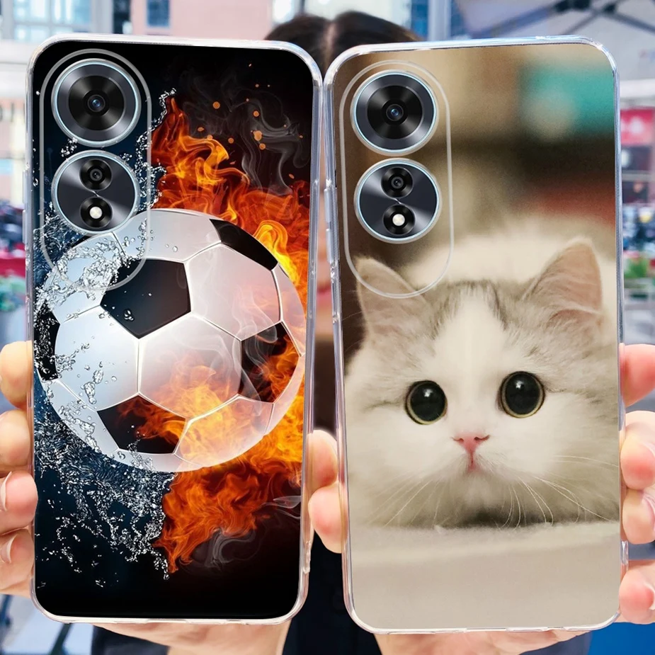 Милый чехол с рисунком для Oppo A60 CPH2631 прозрачный силиконовый мягкий из