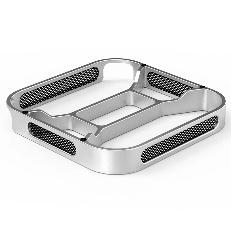 Фото Настольная подставка для Mac mini M4/M4 Pro, компьютерная подставка, пылезащитное основание, кронштейн для рассеивания тепла, охлаждающий держатель из алюминиевого сплава, док-станция №4