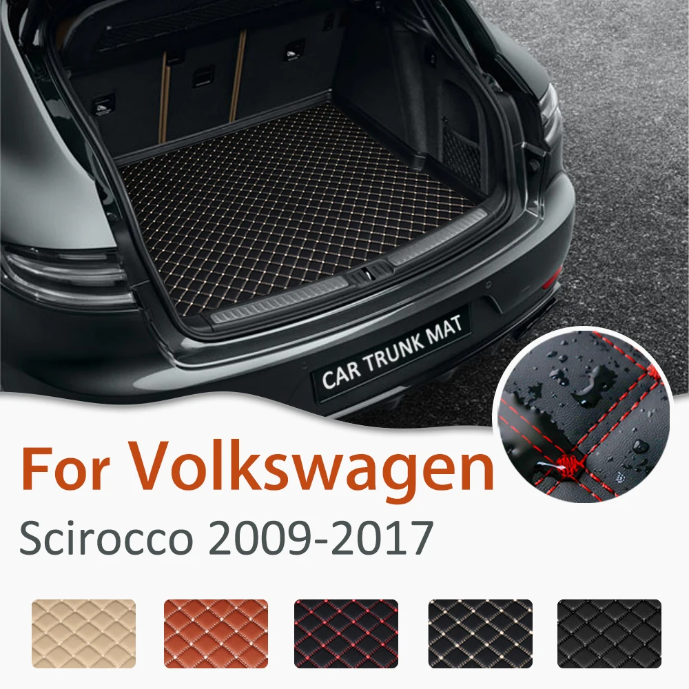 

for Volkswagen Scirocco 2009-2017 Cargo Liners Leather Car Trunk Mat Dust Proof Car Boot Pad Accessories 2011 2016 2013 2015