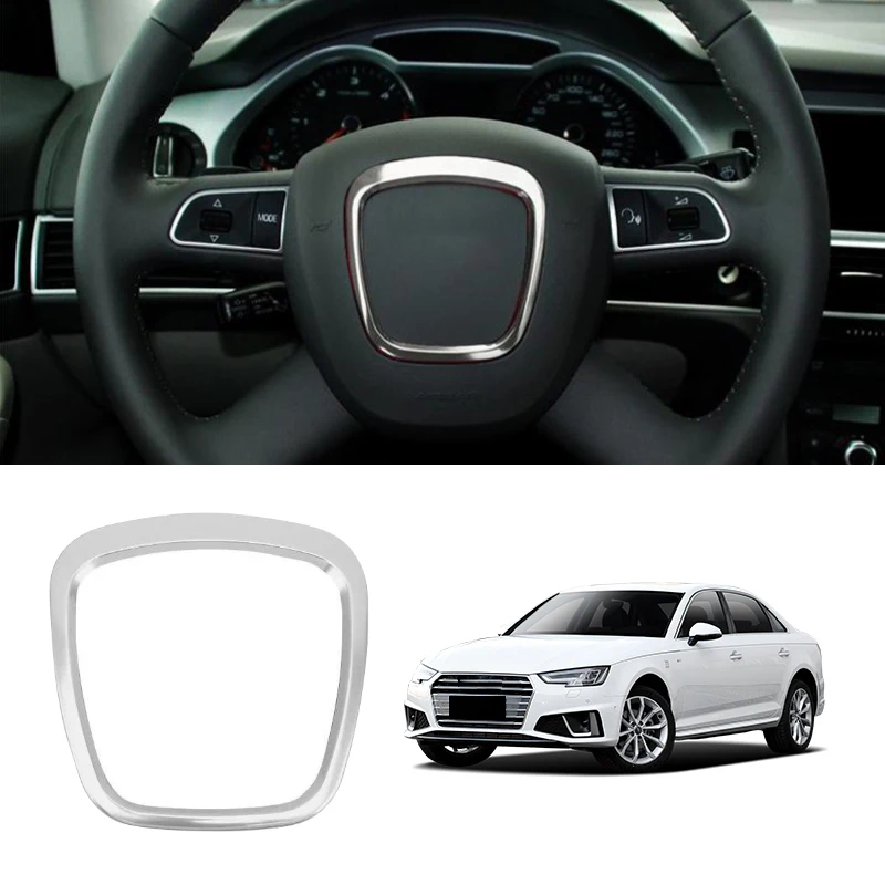 Для Audi A3 8P S3 A4 B6 B7 B8 A5 A6 C6 Q7 Q5 декоративная наклейка хромированная рамка рулевого