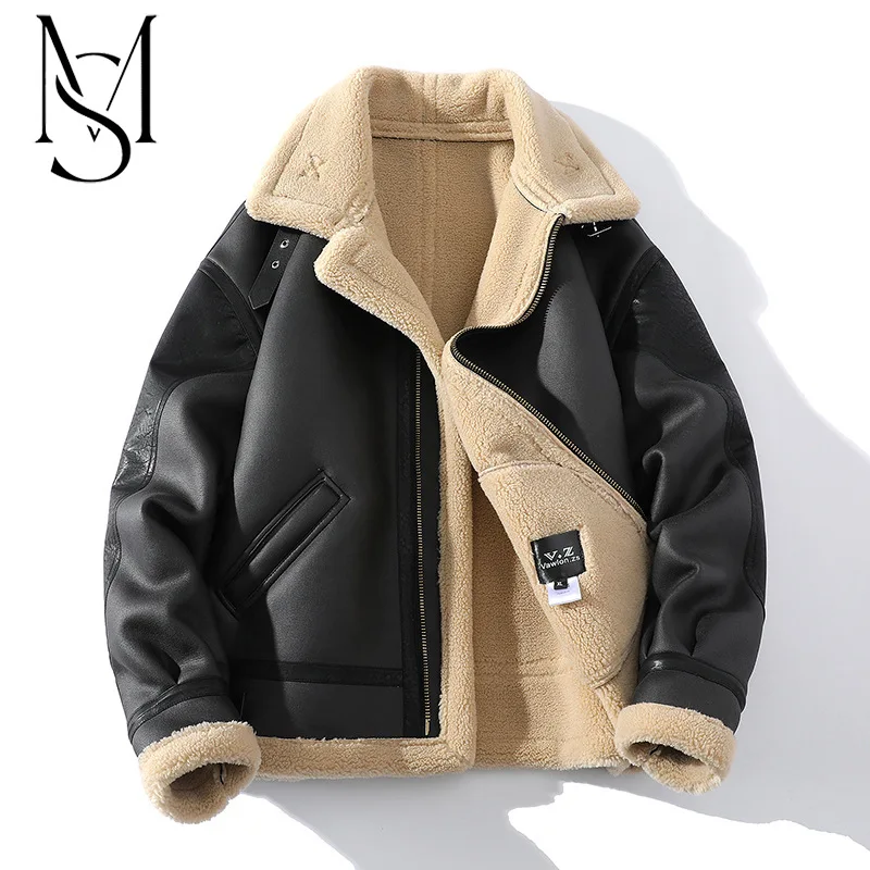 

Международная торговля большой размер плюшевая утепленная меховая интегрированная куртка с лацканами модная кожаная куртка 2208254