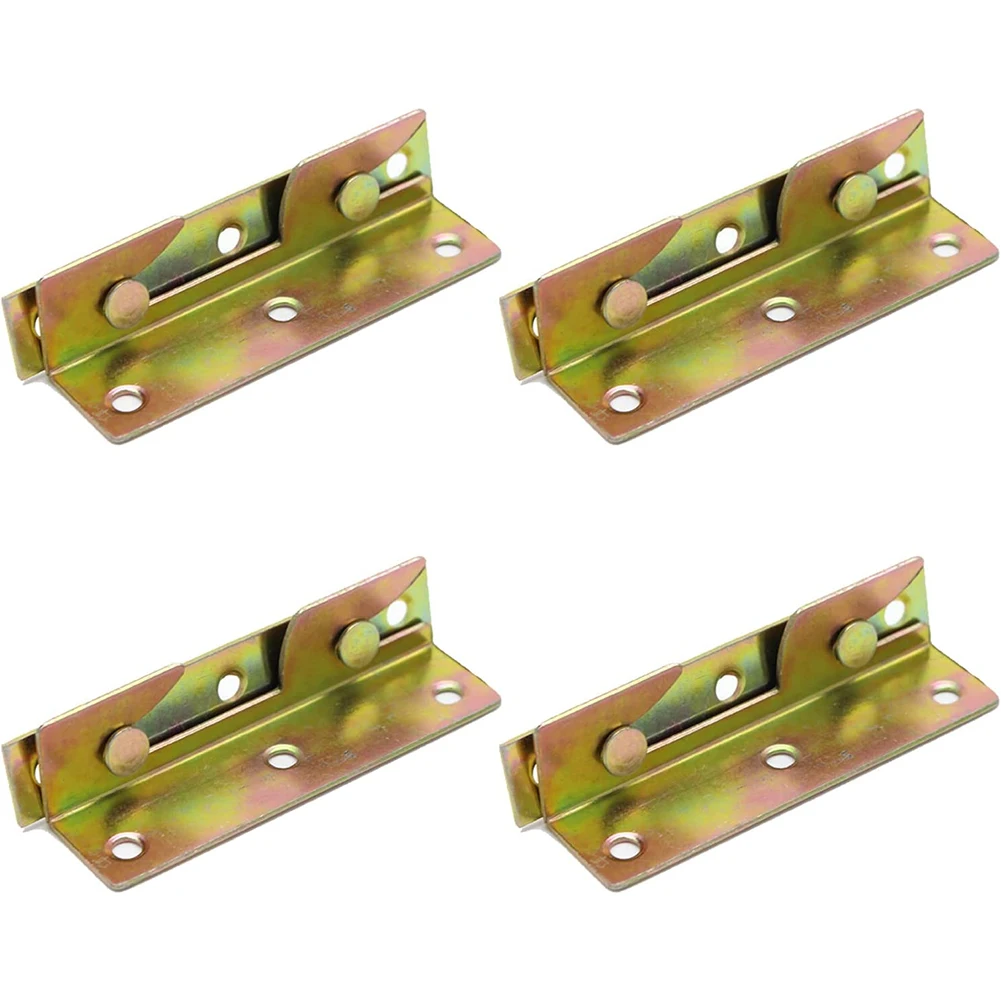 

4 Sets Metal Bed Bracket Bed Frame Fixing Connecting Furniture Rail Hook Brackets Hinge Fitting Connector Lock Hardware