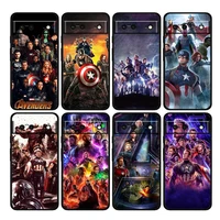 marvel poster avengers shockproof cover for google pixel 6 6a 6pro 5 5a 4 4a xl 5g black phone case shell soft fundas coque capa