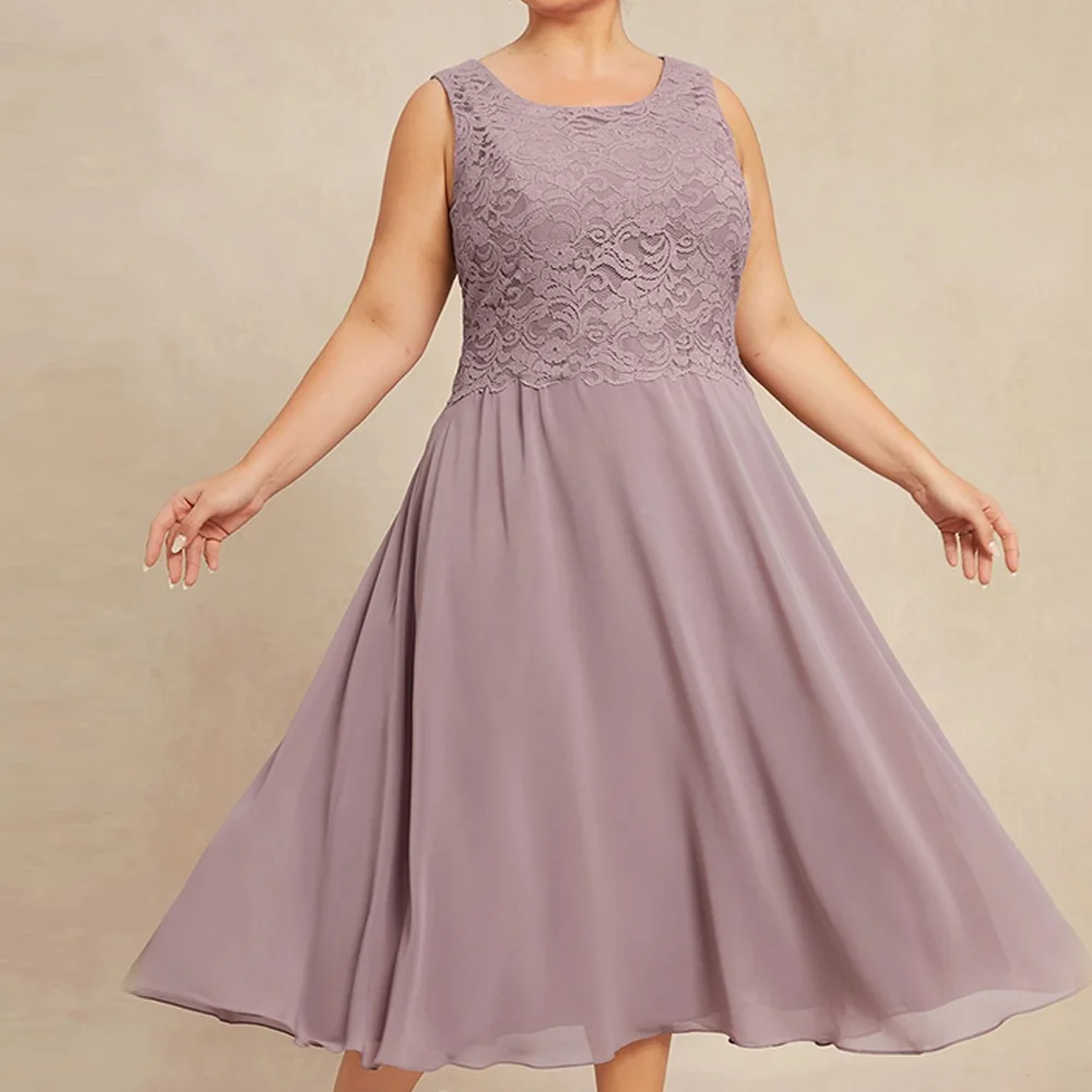 Фото 2-х предметное индивидуальное платье Vestidos para Mujer Elegantes y Bonitos размера плюс, платье трапециевидной формы для матери невесты, кружевные платья для свадебной вечеринки №3