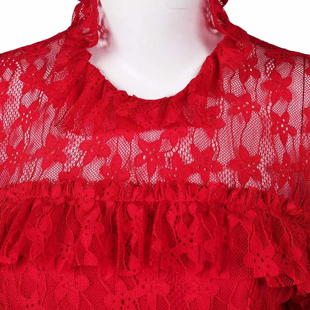 Косплей Lydia Cos красное платье парики Фэнтези одежда фильм насекомое жидкость