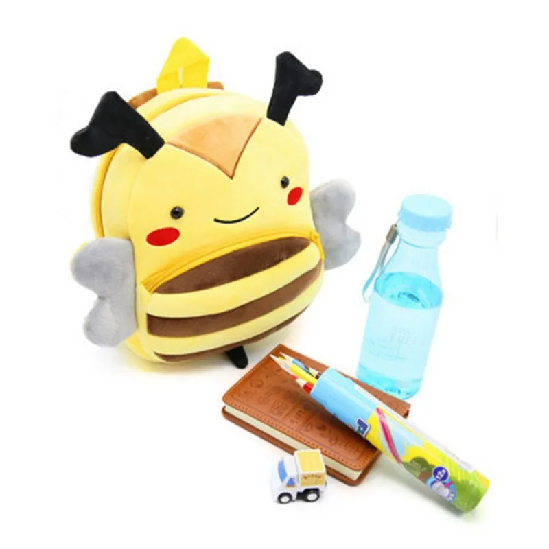 Cartoon Monkey Shark Bee Kids Plush Backpack Kindergarten School Bag Children's Gifts Baby Boy Girl Student Bags Gift |