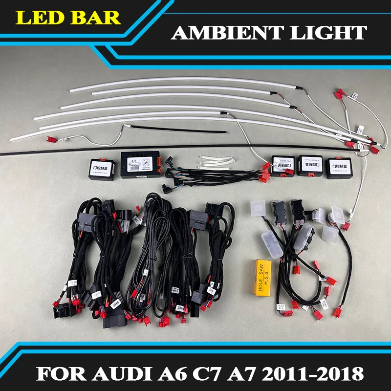 

MMI Wheel Button Control LED Ambient Light For Audi A6 C7 C7 PA A7 2013-2018 Interior Ambient Lights with through Dashboard lamp