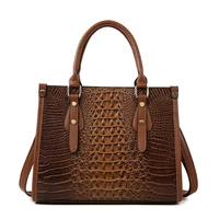 2022 vintage ladies handbag high quality premium crocodile pattern leather pu shoulder bag professional ladies elegant handbag