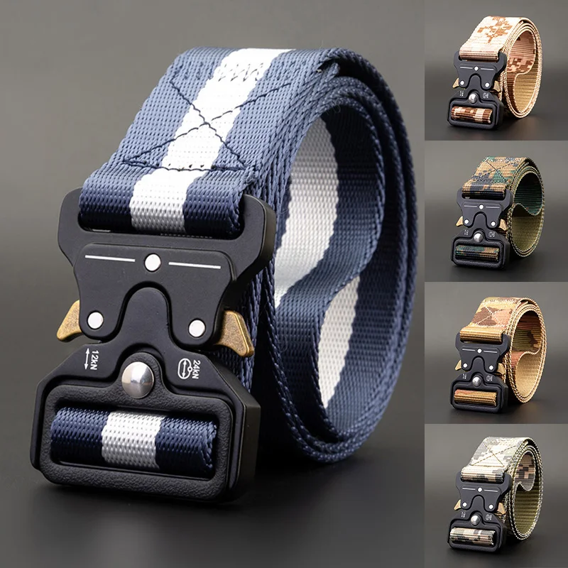 Army Style Men's Belt Outdoor Hunting Tactical Tools Multifunction Combat Survival Belt Men Military Canvas Waistband