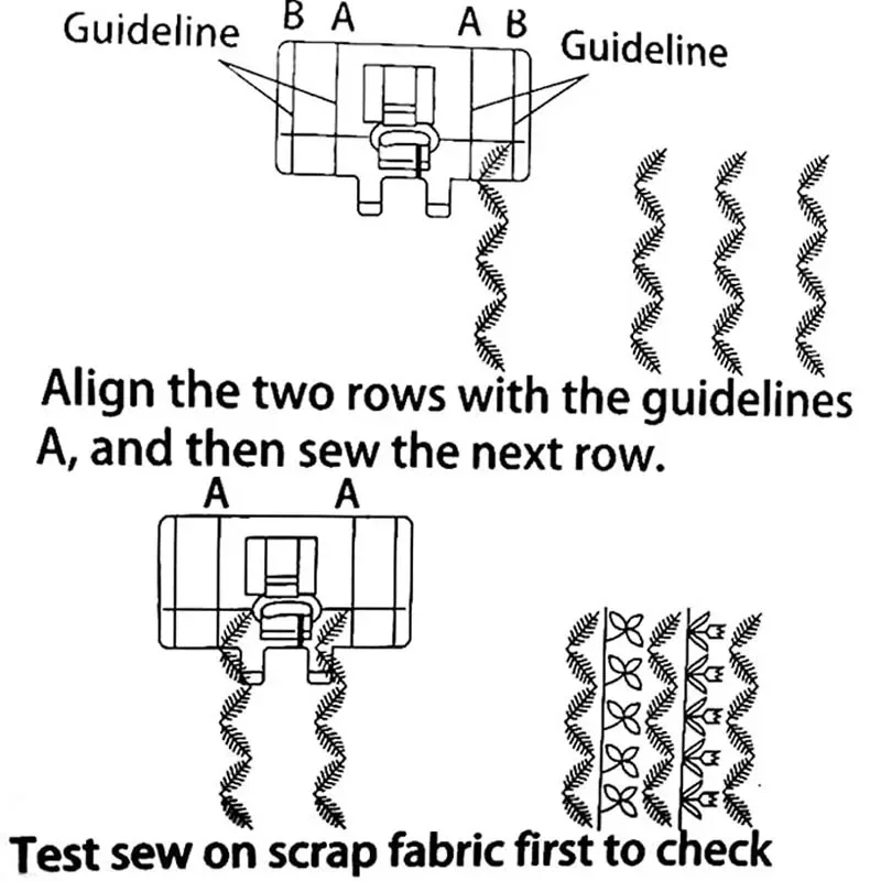 Прижимная лапка для бордюрного направляющей — подходит всех внутренних швейных
