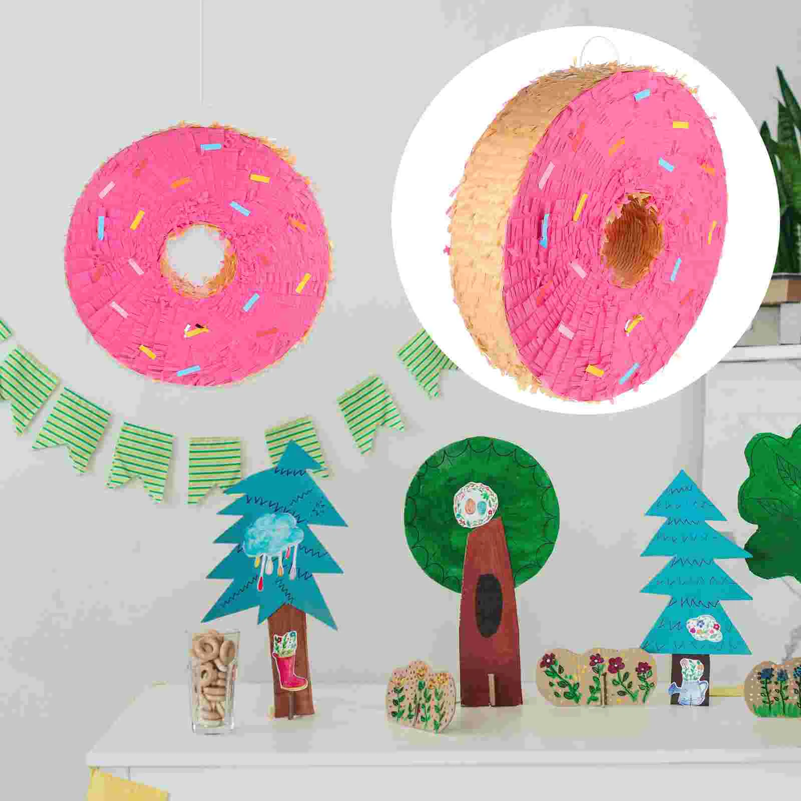 

Pinata Toy Party Donut Pinatas Supplies Paper Big Filler Birthday Summer Filled Sugar Shower Game Funny Baby Candy