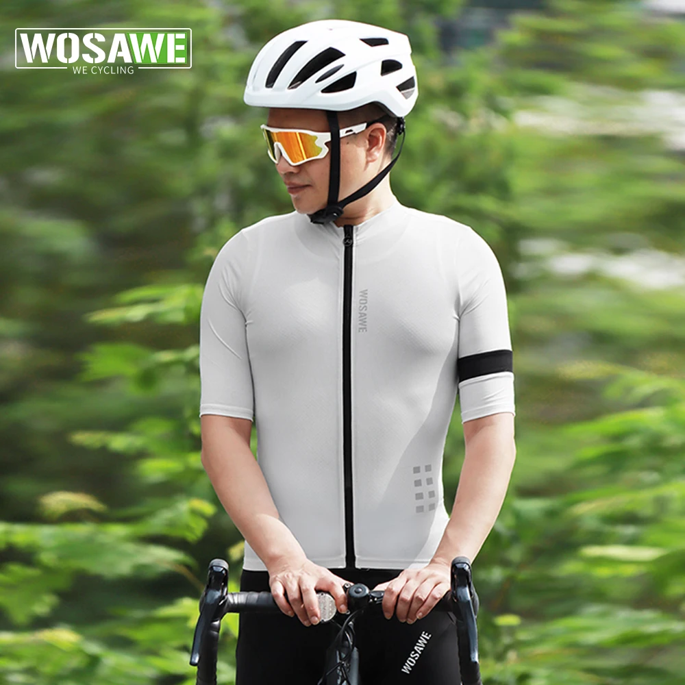 WOSAWE мужской велосипедный трикотаж с коротким рукавом летний одежда для
