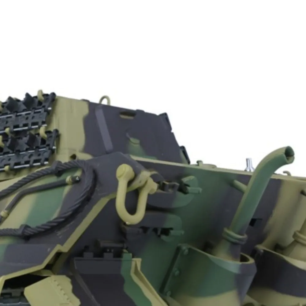 Фото Модернизированная 1/16 Heng Long 7,0, немецкая радиоуправляемая модель танка King Tiger 3888A, металлические гусеницы, натяжные ролики, звездочки с эффектом дыма, игрушки TH17523 №1