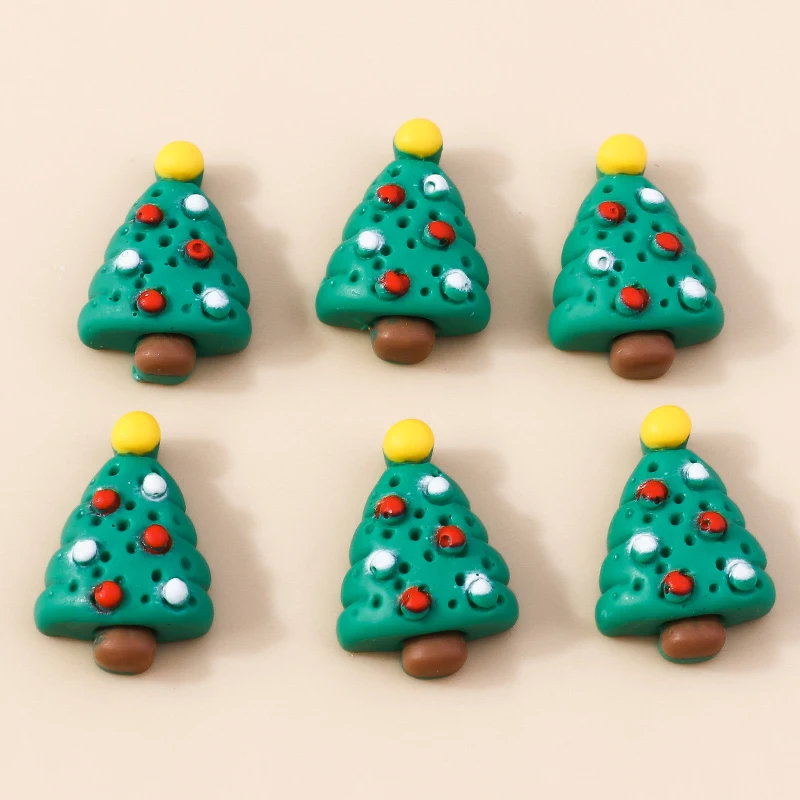 

10pcs Lovely Christmas Charms Christmas Tree Flatback Resin Cabochons Pendants of Necklaces Earring DIY Jewelry Accessories