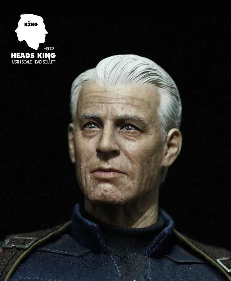 

Heads King HK002 1/6 European and American Male Head Carving Elderly Edition Fit 12'' Action Figures Body In Stock