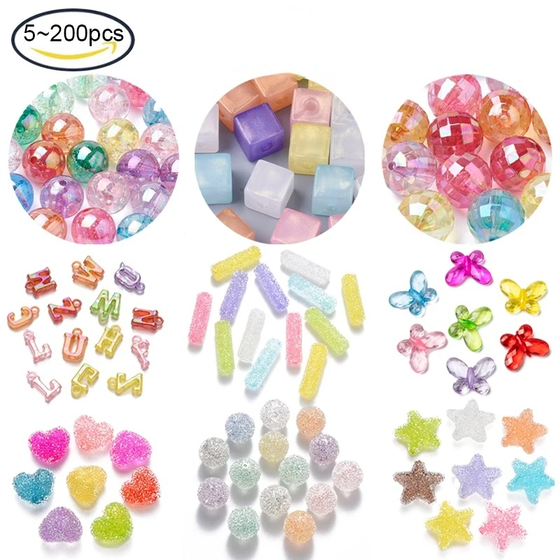 

NBEADS 200PCS Transparent Acrylic Beads AB Color Plated Mixed Initial Letters Mixed Color 14~15x4~10.5x3.5mm Hole: 1.8mm