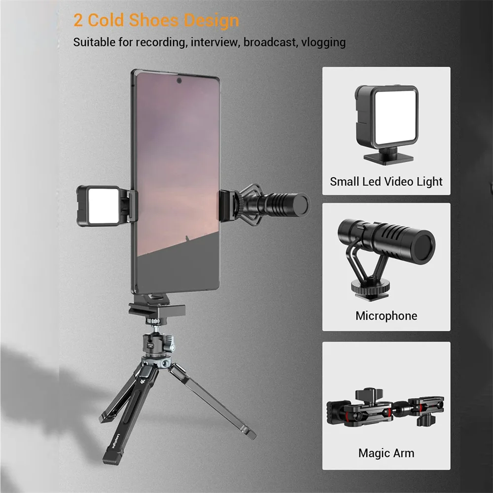 Вращающийся на 360 градусов металлический штатив для смартфона с креплением в