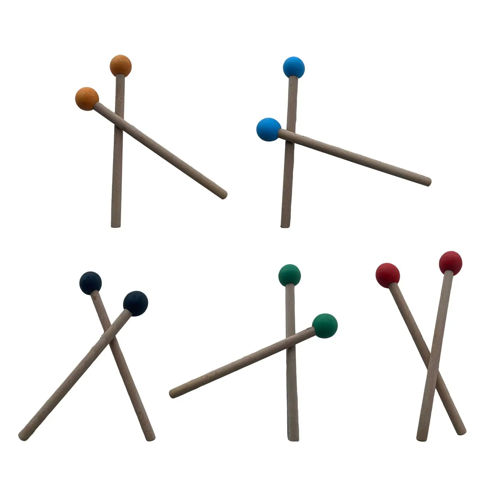 

2 Pieces Rubber Mallet Percussion Instrument Kit with Wooden Handle for