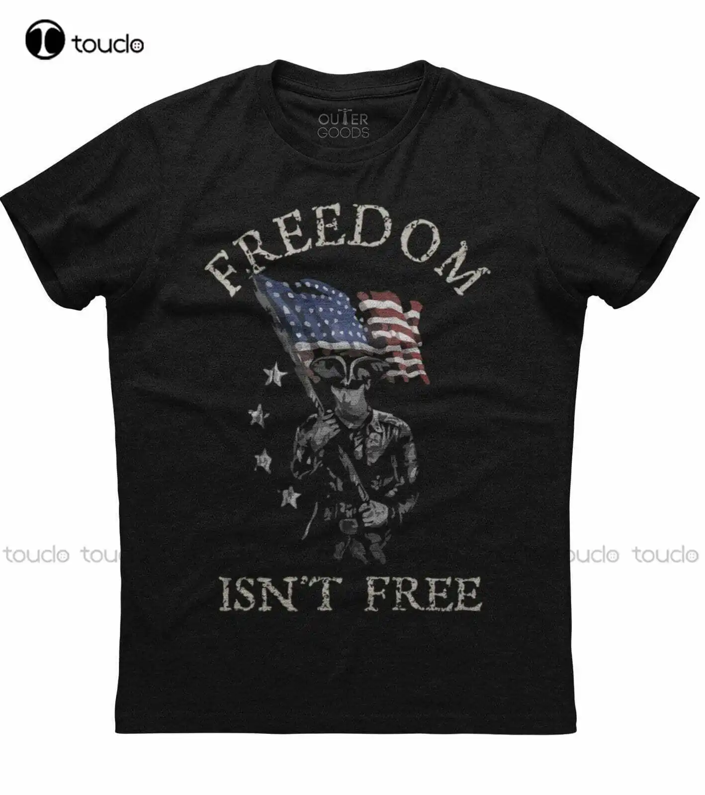 

Freedom Isn'T Free, Usa Flag Printed Men'S New Patriotic Trending Black T-Shirt Daddy Shirt Fashion Tshirt Summer Xs-5Xl Unisex
