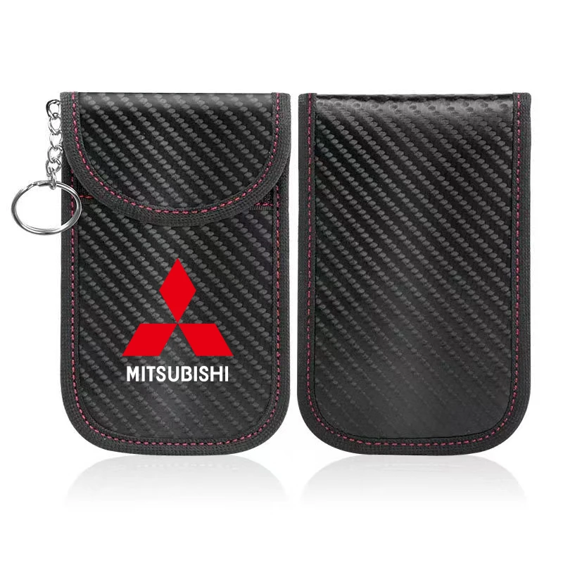 

Key Case Carbon Fiber RFID Electromagnetic Shielding Key Package for Mitsubishi Pajero Sport Outlander ASX Lancer Eclipse Cross