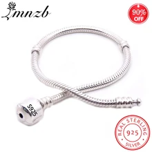 LMNZB 100% Genuine Tibetan Silver 925 Snake Chain Bracelet Bangle with Certificate 16-23CM DIY Charm Bracelet for Women LFH005