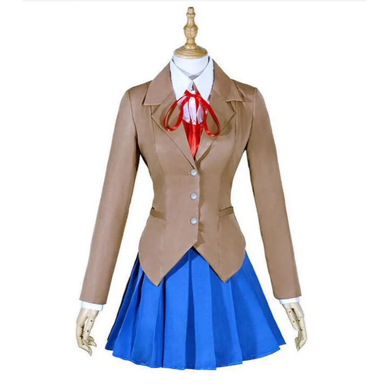 Фото Костюм для косплея по игре Doki Doki Literature Club: Сайори, Юри, Нацуки, Моника. Школьная форма для женщин, на Хэллоуин, карнавал, костюмы JK. №4
