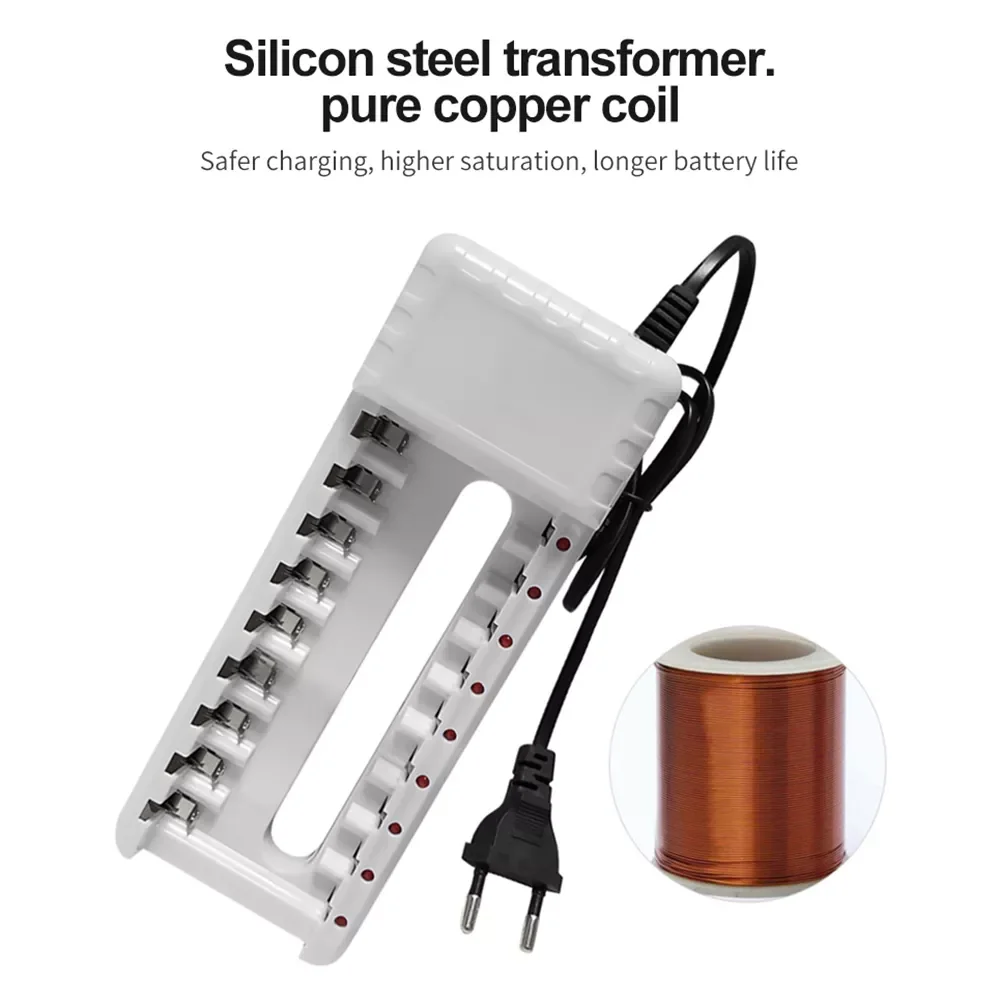 

Charger Intelligent 8 Slots For AA/AAA Ni-Cd Rechargeable Batteries For Remote Control Microphone Camera