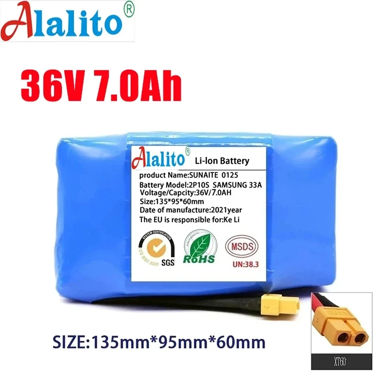 Оригинальные аккумуляторы 36 В, 7000 мАч, Ач, перезаряжаемая литий-ионная батарея для электрического самобалансирующегося скутера, гироскутера, одноколесного велосипеда Оригинальные аккумуляторы 36 В, 7000 мАч, Ач, перезаряжаемая литий-ионная батарея для электрического самобалансирующегося скутера, гироскутера, одноколесного велосипеда