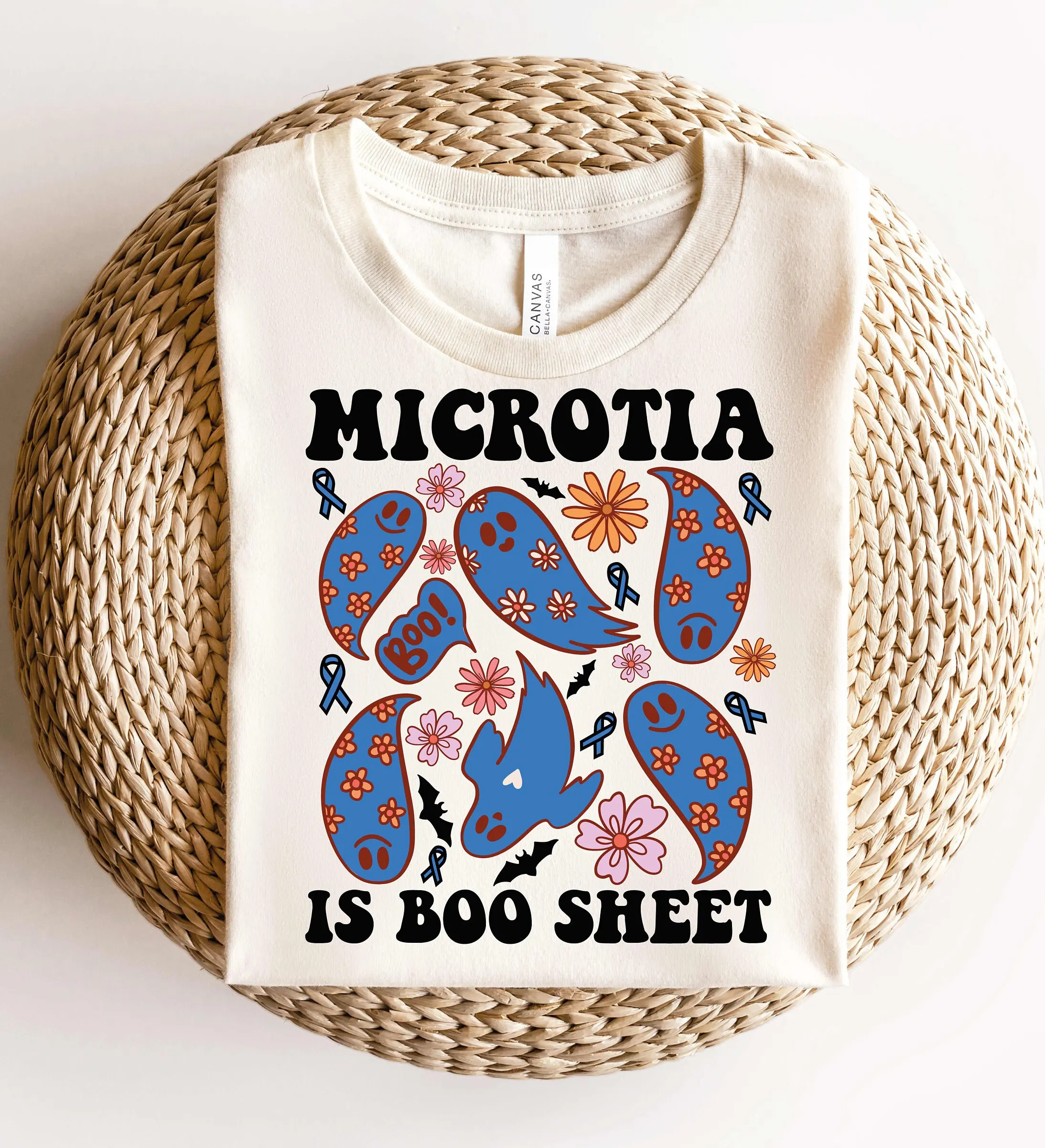Футболка Microtia осведомленная о поддержке выживания призрака на Хэллоуин