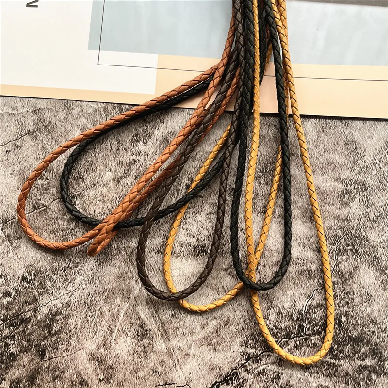 High Quality Leather Rope PU Braided Straps For Keys Lanyard Mobile Keychains Neck Straps Anti-theft Mobile Phone Chain Lanyards