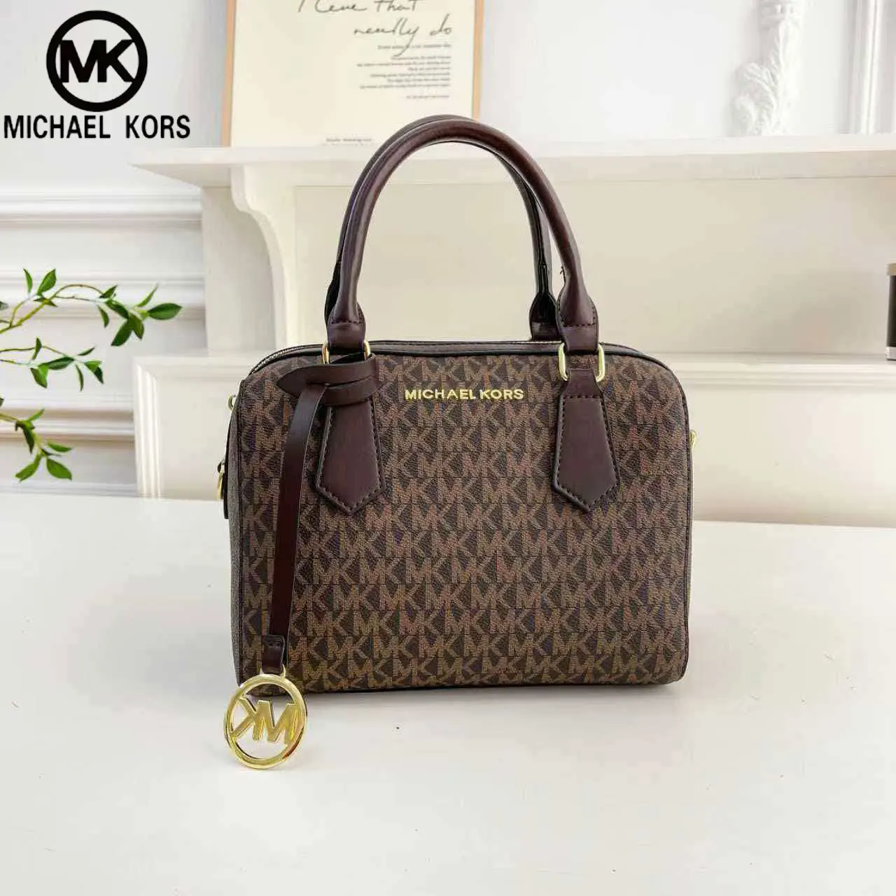 Фото Женская сумка через плечо Michael Kors, стильная и повседневная, с классическим принтом MK, мини-сумка для девушек, дорожная сумка, новинка 2026 года для женщин №5