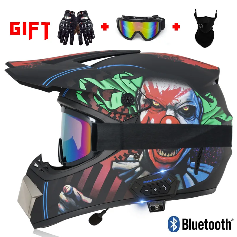 Профессиональный шлем для мотокросса с bluetooth гоночного Helme3 бесплатный подарок