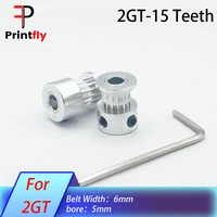 printfly 2gt 15 teeth 3d printer parts gt2 timing pulley 2gt 15 tooth bore 5mm synchronous wheels gear part for width 6mm belt