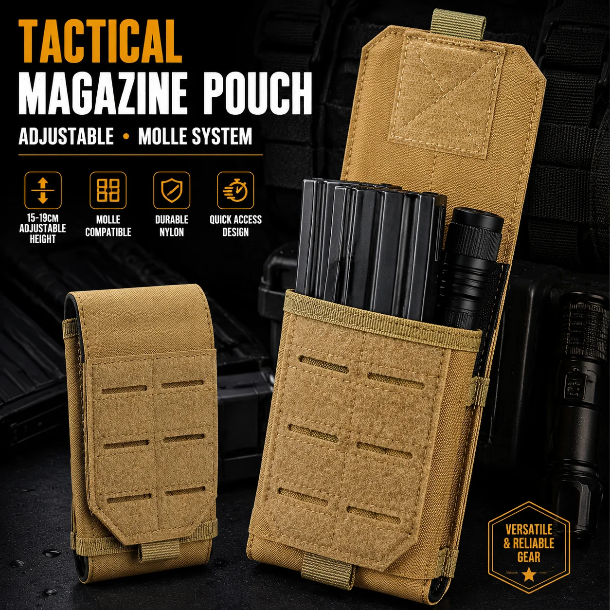 Фото Тактическая многофункциональная сумка для телефона с системой MOLLE, поясная сумка для походов, путешествий, повседневного использования и спорта №1