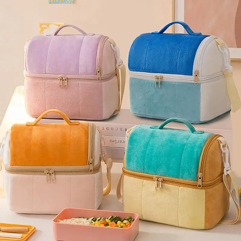 

Insulated Lunch Tote Bag Lunch Box Container High Capacity Waterproof Portable Thermal Cooler Sack Food Handbags Case For
