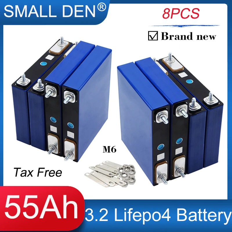 8 шт. 3 2 В 55 Ач перезаряжаемая батарея LiFePO4 разряд 3C DIY 12 в 24 двигатель для