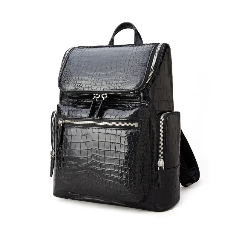 

2022 New Crocodile Leather Men's Backpack Large Capacity Genuine Leather Backpack Wear-resistant Travel Outdoor Men's Bag 45