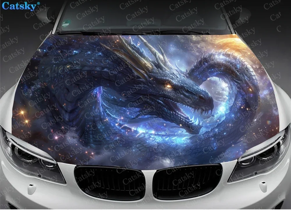 Виниловая пленка с рисунком дракона летающего в космосе