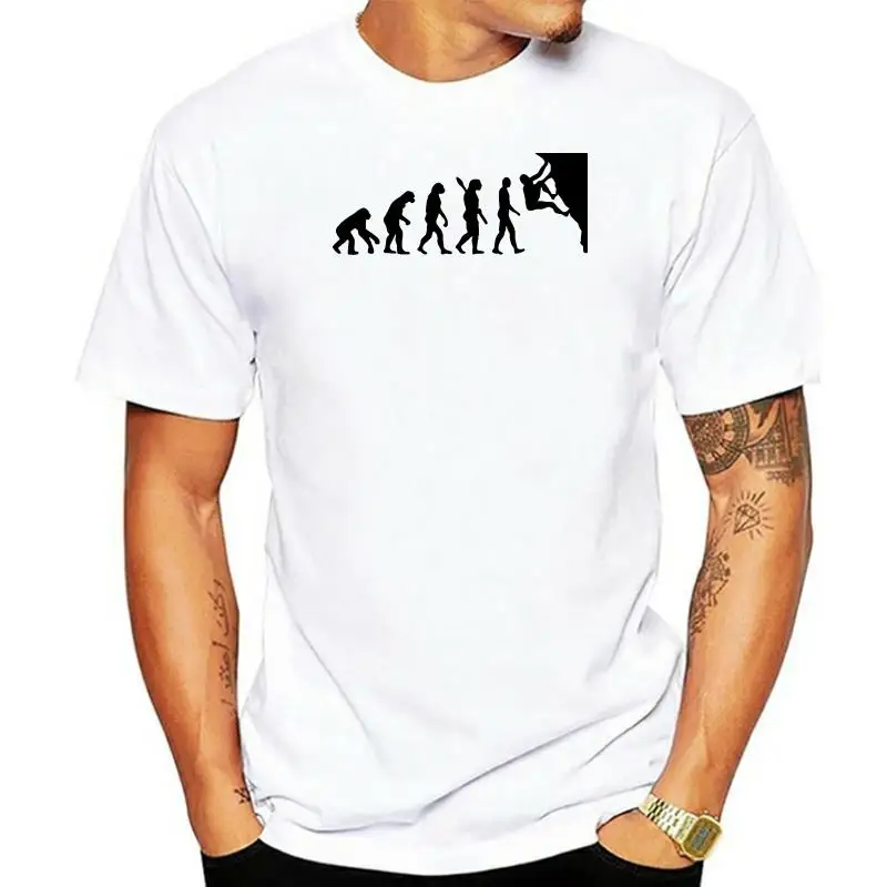 

Camiseta de manga corta de calle para hombre, camisa con gráfico de Evolution Rock Climbinger, moda de verano, 2020